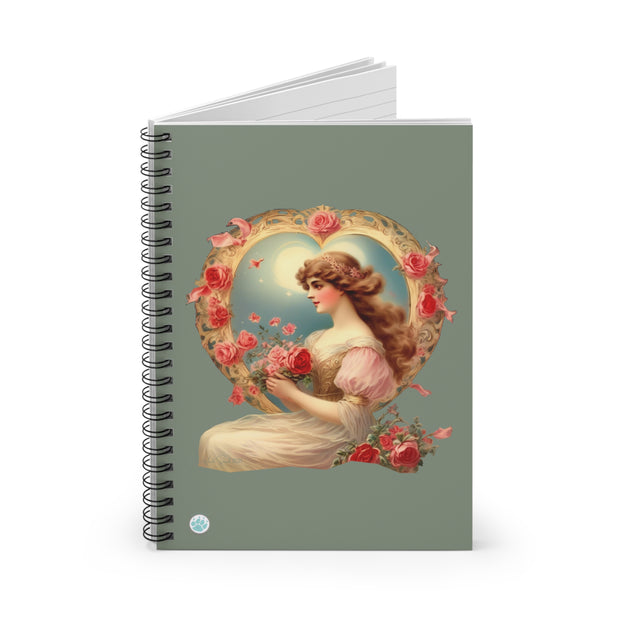 Victorian Love's Embrace Spiral Notebook -  Ruled Line Journal - Vintage Vibes