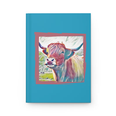 Colorful Highland Coo Hardcover Journal Matte