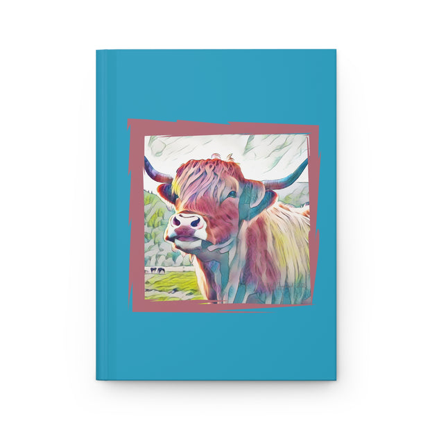 Colorful Highland Coo Hardcover Journal Matte