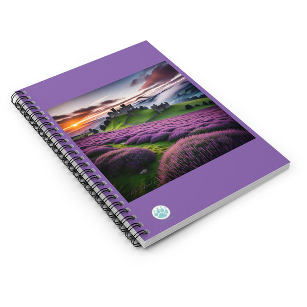 Castle in Heather Spiral Notebook - Nature Inspired Journal for Writing & Ideas - Scottish Heather