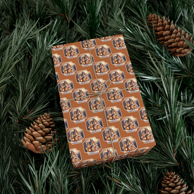 Sweet Radiance Gift Wrap Papers - Eco-Friendly - Original Artwork - Gingerbread House