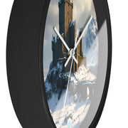 Whispers of Winter's Past Wall Clock - Castle In Winter - Architecture Lovers - Castle Lovers