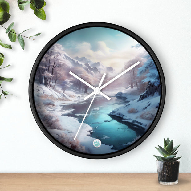 Winter's Embrace Wall Clock - Tranquil Home Decor - Nature Lovers