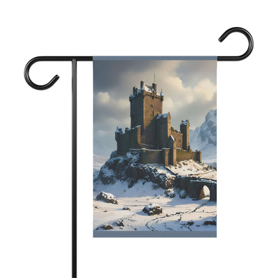 Whispers of Winter's Past Garden & House Banner - Castle In Winter - Architecture Lovers - Castle Lovers