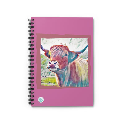 Colorful Highland Coo Spiral Notebook - Ruled Line Journal for Animal Lovers