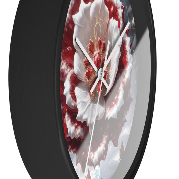 Grace in Frost Wall Clock - Tudor Rose - Winter Beauty