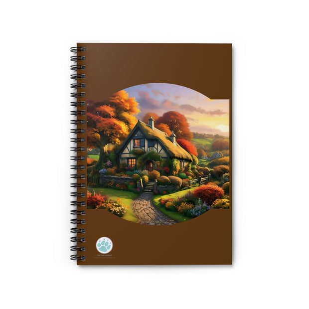 Quaint Cottage Spiral Notebook - Ruled Lines for Nature Lovers - Peaceful Cottage