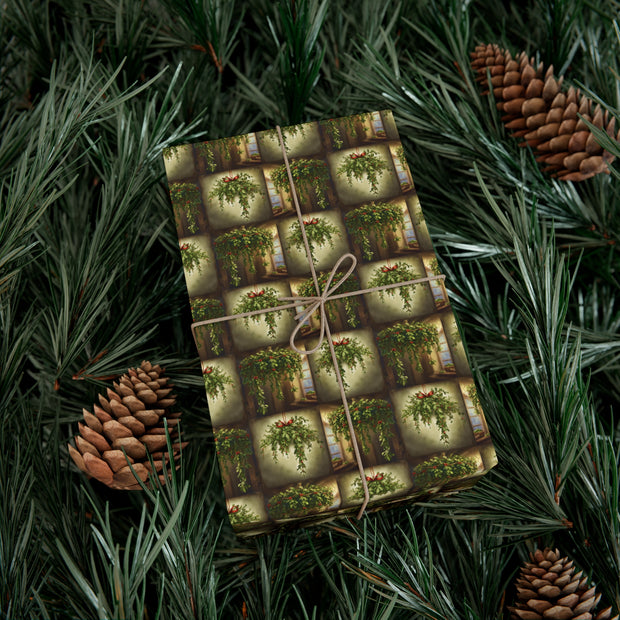 Boughs of Holly Gift Wrap Papers - Holly Decor Holiday Season Peace and Good Will Design