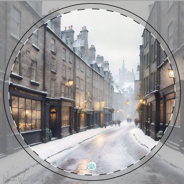 Winter Whispers in Edinburgh Ceramic Coaster - Travel Lover - Edinburgh Scotland