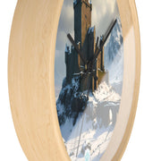 Whispers of Winter's Past Wall Clock - Castle In Winter - Architecture Lovers - Castle Lovers