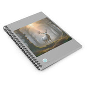 White Stag Spiral Notebook - Ruled Line | Nature Lover's Journal - Elegant Forest Deer