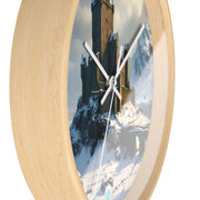 Whispers of Winter's Past Wall Clock - Castle In Winter - Architecture Lovers - Castle Lovers