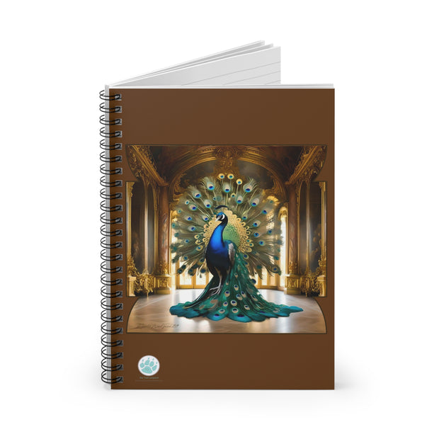 French Peacock Spiral Notebook - Ruled Lines for Art Lovers - Elegant