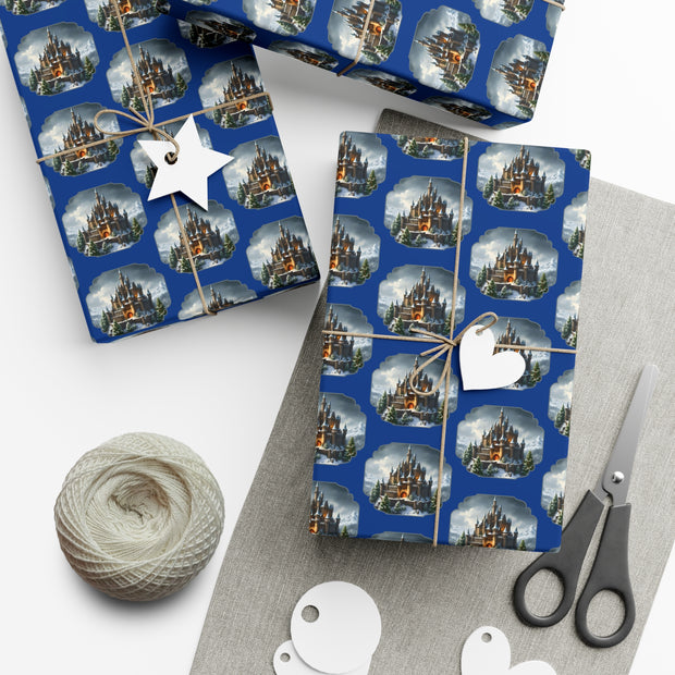 Castle at Christmas Gift Wrap Papers - Fantasy Christmas Castle Lovers Holiday Design