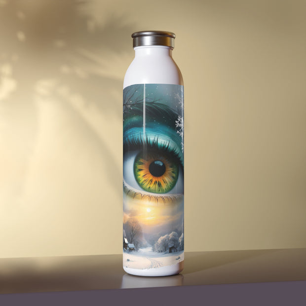 Mother Nature's Gaze Water Bottle - Winter Landscape Artwork