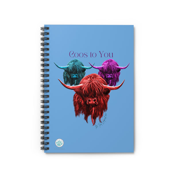 Coos to You Spiral Notebook - Colorful Highland Coo Design