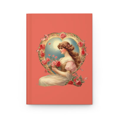 Victorian Love's Embrace Hardcover Journal Matte -  Vintage Romance - Valentine's Day - Roses - Devotion