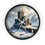 Whispers of Winter's Past Wall Clock - Castle In Winter - Architecture Lovers - Castle Lovers