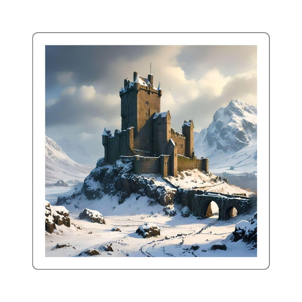 Whispers of Winter's Past Square Stickers - Castle In Winter - Architecture Lovers - Castle Lovers