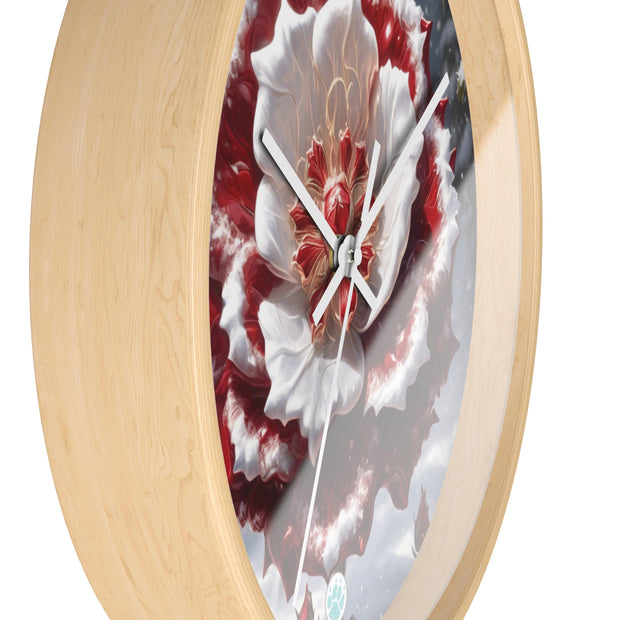 Grace in Frost Wall Clock - Tudor Rose - Winter Beauty