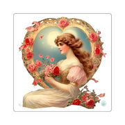 Victorian Love's Embrace Square Stickers - Vintage - Valentine's Day - Roses