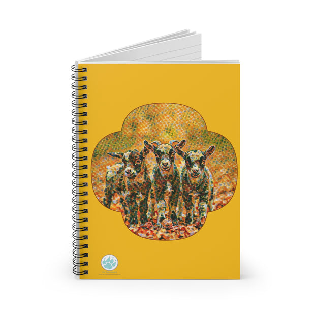 Three Kids Spiral Notebook – Cute Goat Design for Nature Lovers