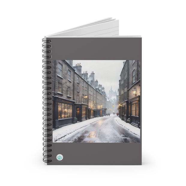 Winter Whispers in Edinburgh Spiral Notebook - Ruled Line - Travel Lover - Edinburgh Scotland