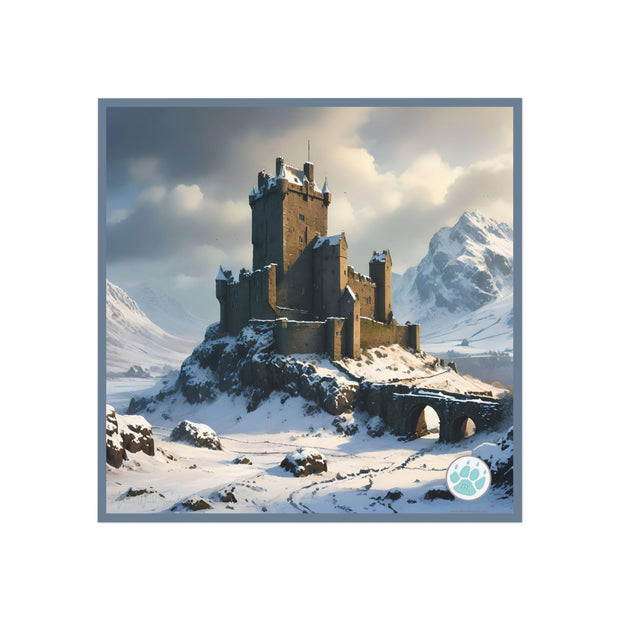 Whispers of Winter's Past Square Magnet - Castle In Winter - Architecture Lovers - Castle Lovers