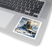 Whispers of Winter's Past Square Stickers - Castle In Winter - Architecture Lovers - Castle Lovers