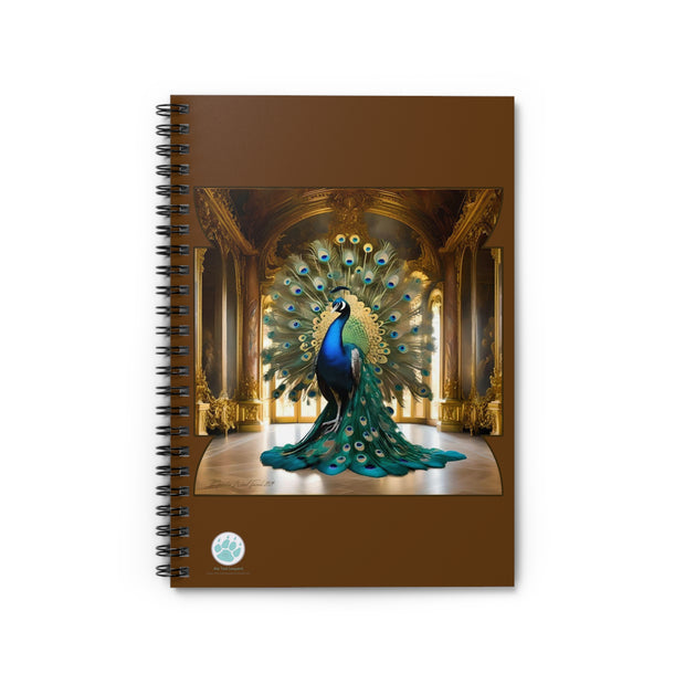 French Peacock Spiral Notebook - Ruled Lines for Art Lovers - Elegant