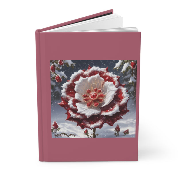 Grace in Frost Hardcover Journal Matte in Pink - Tudor Rose - Winter Beauty