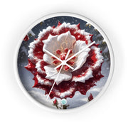 Grace in Frost Wall Clock - Tudor Rose - Winter Beauty