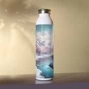 Winter's Embrace Slim Water Bottle | Enjoy Every Sip - Scenic Design - Nature Lovers