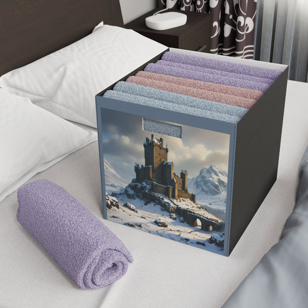 Whispers of Winter's Past Felt Storage Box - Castle In Winter - Architecture Lovers - Castle Lovers