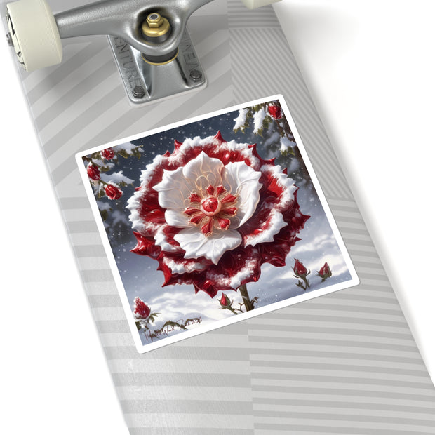 Grace in Frost Square Stickers - Tudor Rose - Winter Beauty