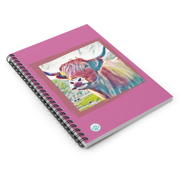 Colorful Highland Coo Spiral Notebook - Ruled Line Journal for Animal Lovers