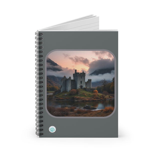 Castle in Autumn2 Spiral Notebook - Ruled Line with Castle Design - Scenic Landscape