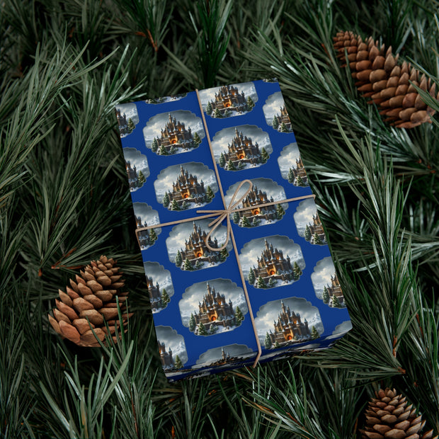 Castle at Christmas Gift Wrap Papers - Fantasy Christmas Castle Lovers Holiday Design