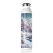 Winter's Embrace Slim Water Bottle | Enjoy Every Sip - Scenic Design - Nature Lovers