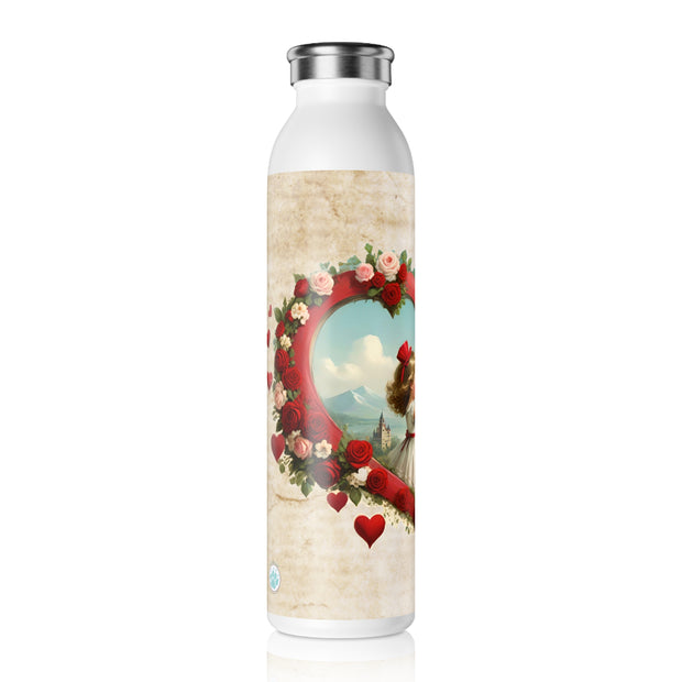 Heart of Dreams Slim Water Bottle - Vintage Vibes - Sweet Romance