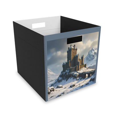 Whispers of Winter's Past Felt Storage Box - Castle In Winter - Architecture Lovers - Castle Lovers