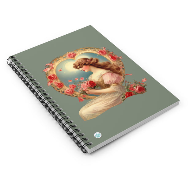 Victorian Love's Embrace Spiral Notebook -  Ruled Line Journal - Vintage Vibes