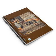 Old Solider Spiral Notebook - Cozy Dog & Pumpkin Design Autumn-Themed