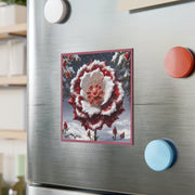 Grace in Frost  Square Magnet - Tudor Rose - Winter Beauty