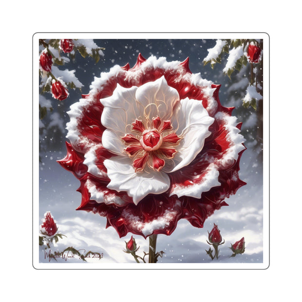 Grace in Frost Square Stickers - Tudor Rose - Winter Beauty