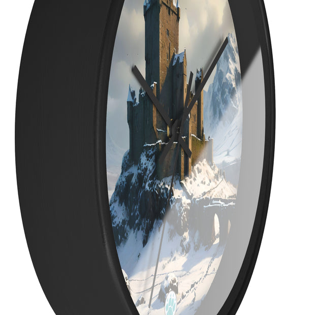 Whispers of Winter's Past Wall Clock - Castle In Winter - Architecture Lovers - Castle Lovers