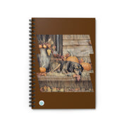 Old Solider Spiral Notebook - Cozy Dog & Pumpkin Design Autumn-Themed