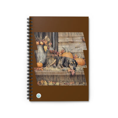 Old Solider Spiral Notebook - Cozy Dog & Pumpkin Design Autumn-Themed