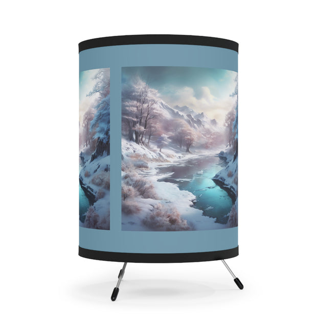 Winter's Embrace Lamp Shade - Tripod - Nature Lovers - Snowy Winter Landscape