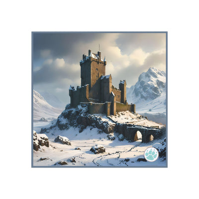 Whispers of Winter's Past Square Magnet - Castle In Winter - Architecture Lovers - Castle Lovers